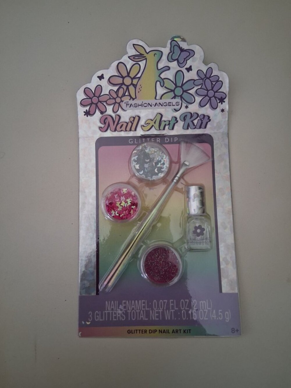 Nail Art Kit with Glitter and Brush